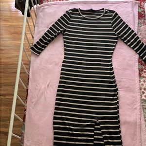 Striped bodycon midi dress